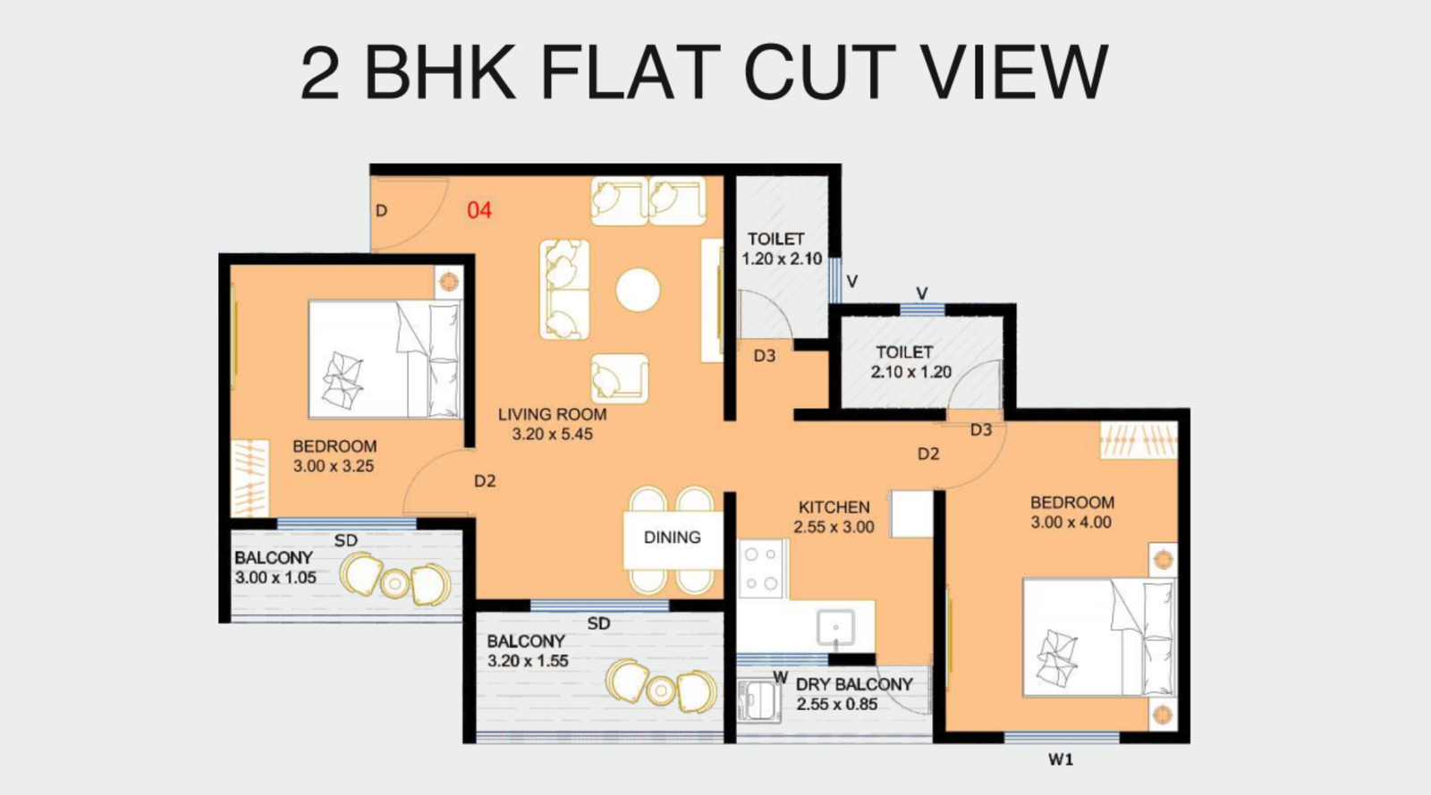JND-Wisteria-2-BHK-592-Sqft